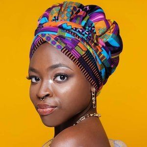 African Print Wax Headwrap Scarf Bonnet - 2 for $40